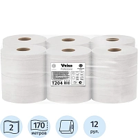 Бумага туалетная 170 м, VEIRO Professional (Система T2), КОМПЛЕКТ 12 шт., Comfort, 2-слойная, T204