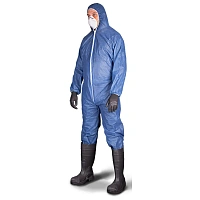 Комбинезон однораз. защит с капюш Zonegard голубой р-р XL (EPB428)