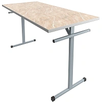 Стол MET_обеденный 150x70x76 под скамью пл. мрамор беж/сер НОВ