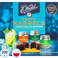 Конфеты шоколадные Happy barrels ассорти с коктейльной начинкой 200 г