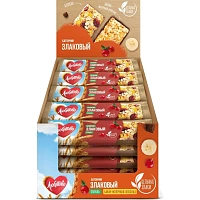 Батончик злаковый Любятово с клюквой, 27гx25шт/уп