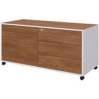 Тумба подкатная Linkor 147T204 с замком орех линкольн/белый 1310х562х623 мм