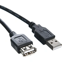 Кабель удлинительный  USB2.0 <Am-->Af> 1,5 м черный Telecom <TUS6990-1.5M