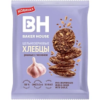 Хлебцы цельнозерновые Baker House ржаные с чесноком, 50г