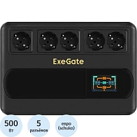 ИБП ExeGate NEO Smart BU-1000,лин.инт,1000ВА/500Вт AVR, 5xEURO(EX298095RUS)