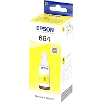 Чернила EPSON 664 (T6644) для СНПЧ Epson L100/L110/L200/L210/L300/L456/L550, желтые, ОРИГИНАЛЬНЫЕ, C13T66444A/498