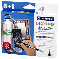 Набор маркеров для декорирования Centropen "Decor Pen Metallic 2737" 08цв.+1, пулевид, 1,5мм, картон. уп., европодвес фото Набор маркеров для декорирования Centropen "Decor Pen Metallic 2737" 08цв.+1, пулевид, 1,5мм, картон. уп., европодвес