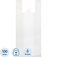 Пакет-майка на бутыль 19л ПНД, 32+20x68см, прозр, 18мкм, 100шт./уп