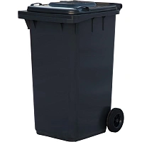 Контейнер-бак мусорный 240л, на 2-х колёсах, с крышкой, серый_34305
