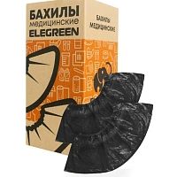 Бахилы п/э Elegreen,ГПЭГЦЧ-100/Н20,с 2-ой рез,двойные,черные,10гр,250пар/уп