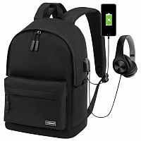 Рюкзак HEIKKI ACTIVE (ХЕЙКИ) универсальный, отделение для ноутбука, USB-порт, черный, 44х31х14 см, 272560 фото Рюкзак HEIKKI ACTIVE (ХЕЙКИ) универсальный, отделение для ноутбука, USB-порт, черный, 44х31х14 см, 272560