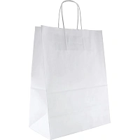 Пакет бумажный 220х120х250 мм, 80 гр/м2,с круч. ручками, белый, 250 шт/уп