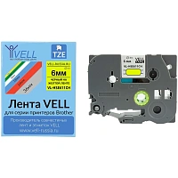 Трубка термоусадочная Vell VL-HSE611CH(с чип.6мм,чер.на жел.) для Puty