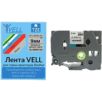 Картридж Vell VL-SM921CH для принтера этикеток Brother 9 мм х 8 м цвет металлик шрифт чёрный