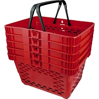 Корзина покупательская EVR_CLASSIC плас.с 2 плас.руч.,20л цв.красный 5шт/уп