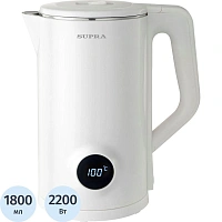 Чайник SUPRA KES-1884DP, 1,8л, 2200ВТ,белый