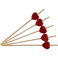 Пики для канапе бамбуковые "Сердце красное", 12 см, 100 шт., КП, 139419