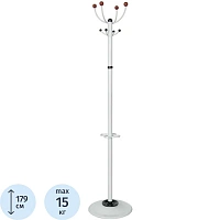 Вешалка напольная (стойка) Квартет 3 на 4 персоны с держателем для зонтов (белый) фото Вешалка напольная (стойка) Квартет 3 на 4 персоны с держателем для зонтов (белый)