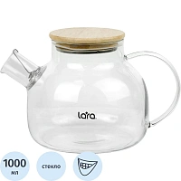 Чайник заварочный боросиликатное стекло LARA LR06-21  1000мл