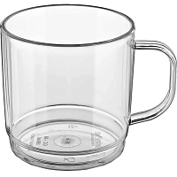 Кружка 250 мл. d=75 мм. h=75 мм. поликарбонат,прозр.штабелир. Классик 77160