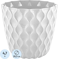 Горшок д/цветов Wave 4,7л, D205мм белоснежный жасмин IG650310048