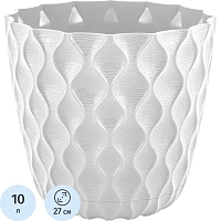 Горшок д/цветов Wave 10л, D270мм, белоснежный жасмин IG650410048