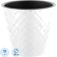 Горшок для цветов InGreen Manhattan 11 л с внутренней вставкой 10.9 л белоснежный жасмин (25.3x28 см)