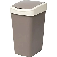 Ведро мусорное Violet Tandem 35 л пластик с крышкой шоколад/слоновая кость (51x28x36 см)