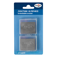 Ластик-клячка Гамма "Студия", 40*35*10мм, серый, 2шт., пластик. контейнер, блистер фото Ластик-клячка Гамма "Студия", 40*35*10мм, серый, 2шт., пластик. контейнер, блистер