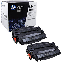 Картридж лазерный HP 55X CE255XD черный оригинальный повышенной емкости (двойная упаковка) фото Картридж лазерный HP 55X CE255XD черный оригинальный повышенной емкости (двойная упаковка)
