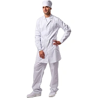 Халат антистатич. муж. М-105У укороч/белый,тип D,Москвичка, 112-116/182-188