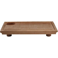 Блюдо -доска для стейка 320х180х22 мм. с желобком, с ножками, бук, 70779