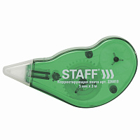 Корректирующая лента STAFF EVERYDAY, 5 мм х 3 м, корпус зеленый, механизм перемотки, блистер, 226810 фото Корректирующая лента STAFF EVERYDAY, 5 мм х 3 м, корпус зеленый, механизм перемотки, блистер, 226810