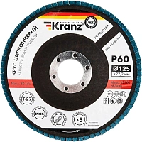 Круг лепестковый торцевой, циркониевый, P60, 125х22,2мм INOX KRANZ