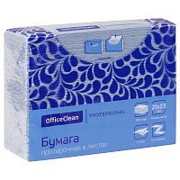Бумага протирочная лист. OfficeClean Professional(Z-сл) (H2), 2-слойная, 190л/пач, 21*23см, синий фото Бумага протирочная лист. OfficeClean Professional(Z-сл) (H2), 2-слойная, 190л/пач, 21*23см, синий