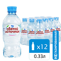 Вода питьевая Святой Источник негазированная 0.33 л (12 штук в упаковке) фото Вода питьевая Святой Источник негазированная 0.33 л (12 штук в упаковке)