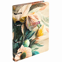 Тетрадь на кольцах А5 160х212 мм, 120 листов, картон, фольга, клетка, BRAUBERG, "Delicate flowers", 404737 фото Тетрадь на кольцах А5 160х212 мм, 120 листов, картон, фольга, клетка, BRAUBERG, "Delicate flowers", 404737