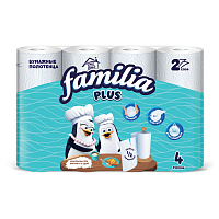 Полотенца бумажные бытовые, спайка 4 шт., 2-слойные (4х12 м), FAMILIA PLUS, 22,7x12 см, белые, 5083816 фото Полотенца бумажные бытовые, спайка 4 шт., 2-слойные (4х12 м), FAMILIA PLUS, 22,7x12 см, белые, 5083816