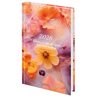Ежедневник датированный 2026 145х215 мм, А5, STAFF, ламинированная обложка, "Ice flowers", 117319 фото Ежедневник датированный 2026 145х215 мм, А5, STAFF, ламинированная обложка, "Ice flowers", 117319