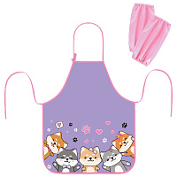 Фартук с нарукавниками для уроков труда ЮНЛАНДИЯ, регулировка по росту, 46х54 см, "Best fellows", 273630