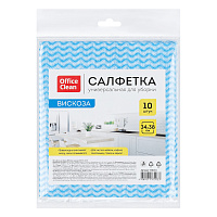 Салфетки для уборки OfficeClean, 10шт., вискоза, перфорированные, волна, 34*38см фото Салфетки для уборки OfficeClean, 10шт., вискоза, перфорированные, волна, 34*38см