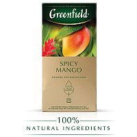 Чай GREENFIELD "Spicy Mango" зеленый с манго, 25 пакетиков по 1,5 г, 1725-10 фото Чай GREENFIELD "Spicy Mango" зеленый с манго, 25 пакетиков по 1,5 г, 1725-10