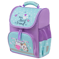 Ранец ПИФАГОР BASIC, 1 отделение, 3 кармана, эргономичная спинка, "Cat friends", 35х28х18 см, 272048 фото Ранец ПИФАГОР BASIC, 1 отделение, 3 кармана, эргономичная спинка, "Cat friends", 35х28х18 см, 272048
