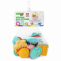 Игрушки для ванной, 17 штук, БОЛЬШОЙ НАБОР, с сетью для хранения, BRAUBERG KIDS, 665187 фото Игрушки для ванной, 17 штук, БОЛЬШОЙ НАБОР, с сетью для хранения, BRAUBERG KIDS, 665187