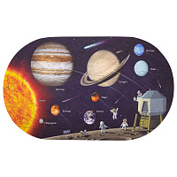 Интерактивная деревянная карта-пазл GLOBEN "Строение солнечной системы", 44х26 см, 80 элементов, PAG5204