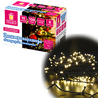 Электрогирлянда-нить комнатная "Стандарт" 10 м, 100 LED, теплый белый свет, 220 V, контроллер, ЗОЛОТАЯ СКАЗКА, 591346 фото Электрогирлянда-нить комнатная "Стандарт" 10 м, 100 LED, теплый белый свет, 220 V, контроллер, ЗОЛОТАЯ СКАЗКА, 591346