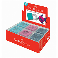 Ластик-клячка Faber-Castell, формопласт, 40*35*10мм, бирюзов./розов./синий, пластик. контейнер фото Ластик-клячка Faber-Castell, формопласт, 40*35*10мм, бирюзов./розов./синий, пластик. контейнер