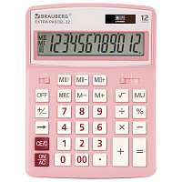 Калькулятор настольный BRAUBERG EXTRA PASTEL-12-PK (206x155 мм), 12 разрядов, двойное питание, РОЗОВЫЙ, 250487 фото Калькулятор настольный BRAUBERG EXTRA PASTEL-12-PK (206x155 мм), 12 разрядов, двойное питание, РОЗОВЫЙ, 250487