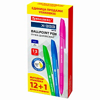 Ручка шариковая BRAUBERG "X-333 NEON", 12+1 В ПОДАРОК!, синяя, КОМПЛЕКТ 13 шт., узел 0,7 мм, линия 0,35 мм, 144250 фото Ручка шариковая BRAUBERG "X-333 NEON", 12+1 В ПОДАРОК!, синяя, КОМПЛЕКТ 13 шт., узел 0,7 мм, линия 0,35 мм, 144250