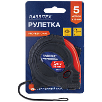 Рулетка измерительная 5 м х 19 мм, обрезиненный корпус, 3 фиксатора, RABBITEX Professional, 671357 фото Рулетка измерительная 5 м х 19 мм, обрезиненный корпус, 3 фиксатора, RABBITEX Professional, 671357
